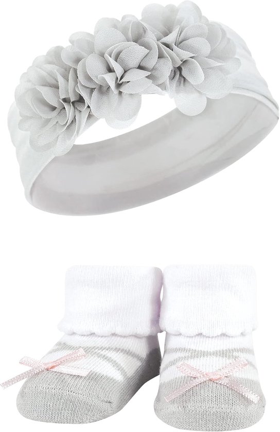 Baby Meisjes Set - Hoofdband Sokken - Cadeau Geven - Compleet Accessoire Pakket - One Size - Roze Zwart — afbeelding 3