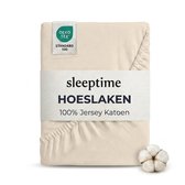 Sleeptime Jersey Stretch Hoeslaken - 100% Katoen - 140x200 - Creme