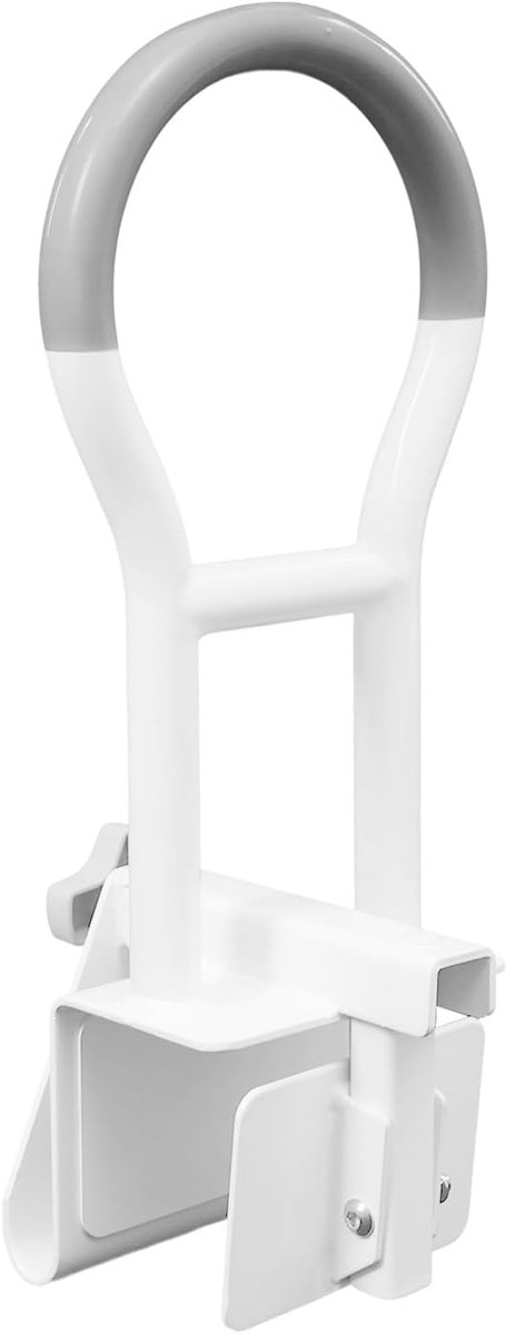 Badkuipgreep - Veiligheidsrail - Veilig In- Uitstappen - Snelle Installatie - 19x15cm - Wit Grijs