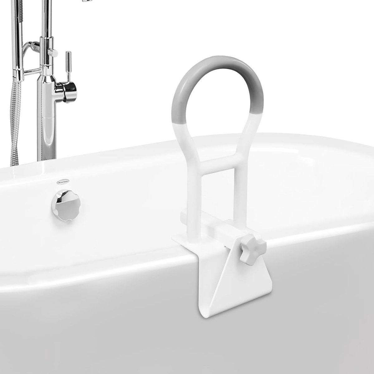 Badkuip instaphulp - Badkamer handgreep - Veilig in bad - Verstelbare randklem - 8-16 cm rand - Wit
