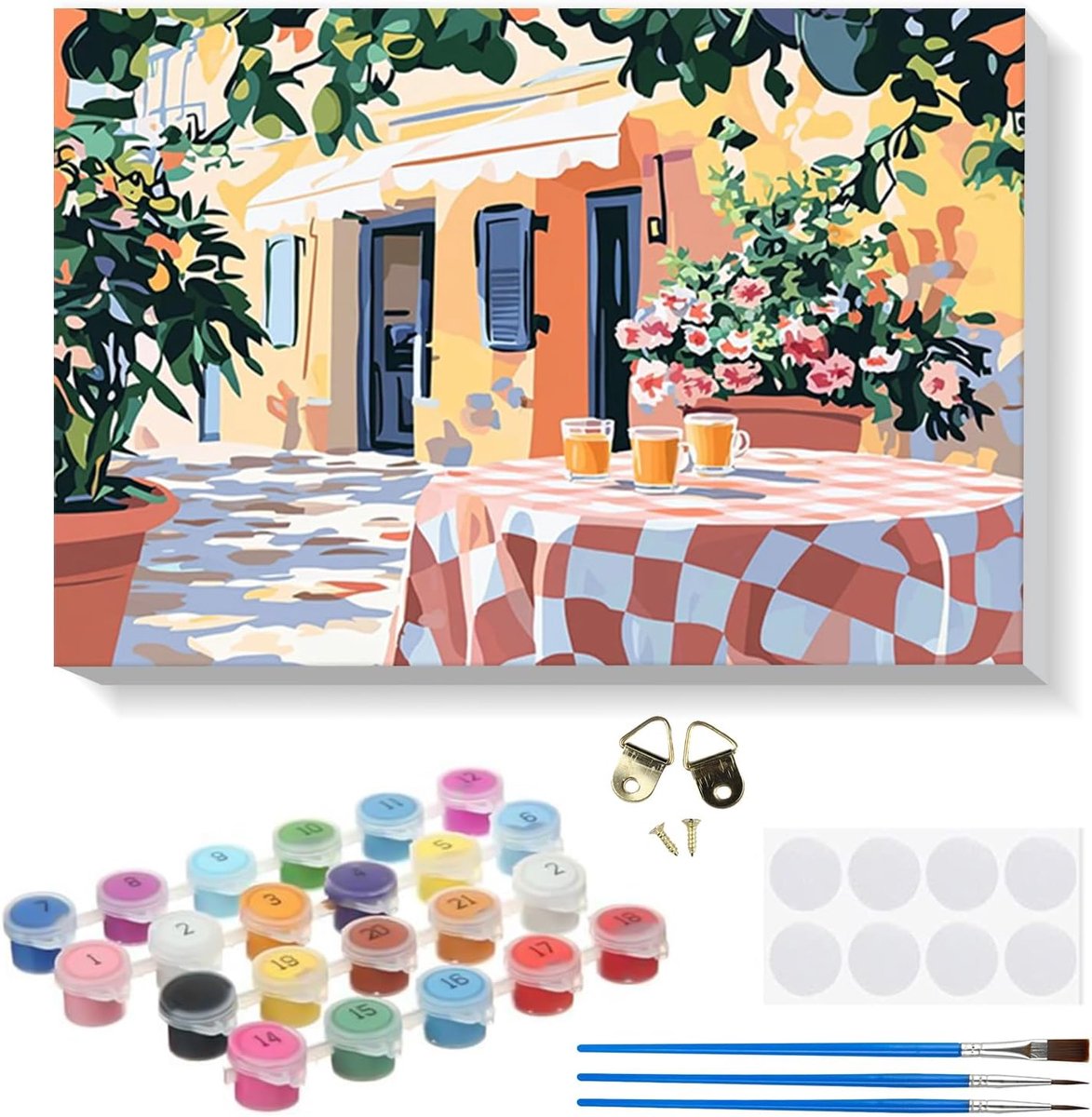SnelShoppen - Schilderen op Nummer Set - 20 x 30 cm Canvas - Olieverfschilderij voor Beginners en Volwassenen - Inclusief Penselen en Houten Frame - C