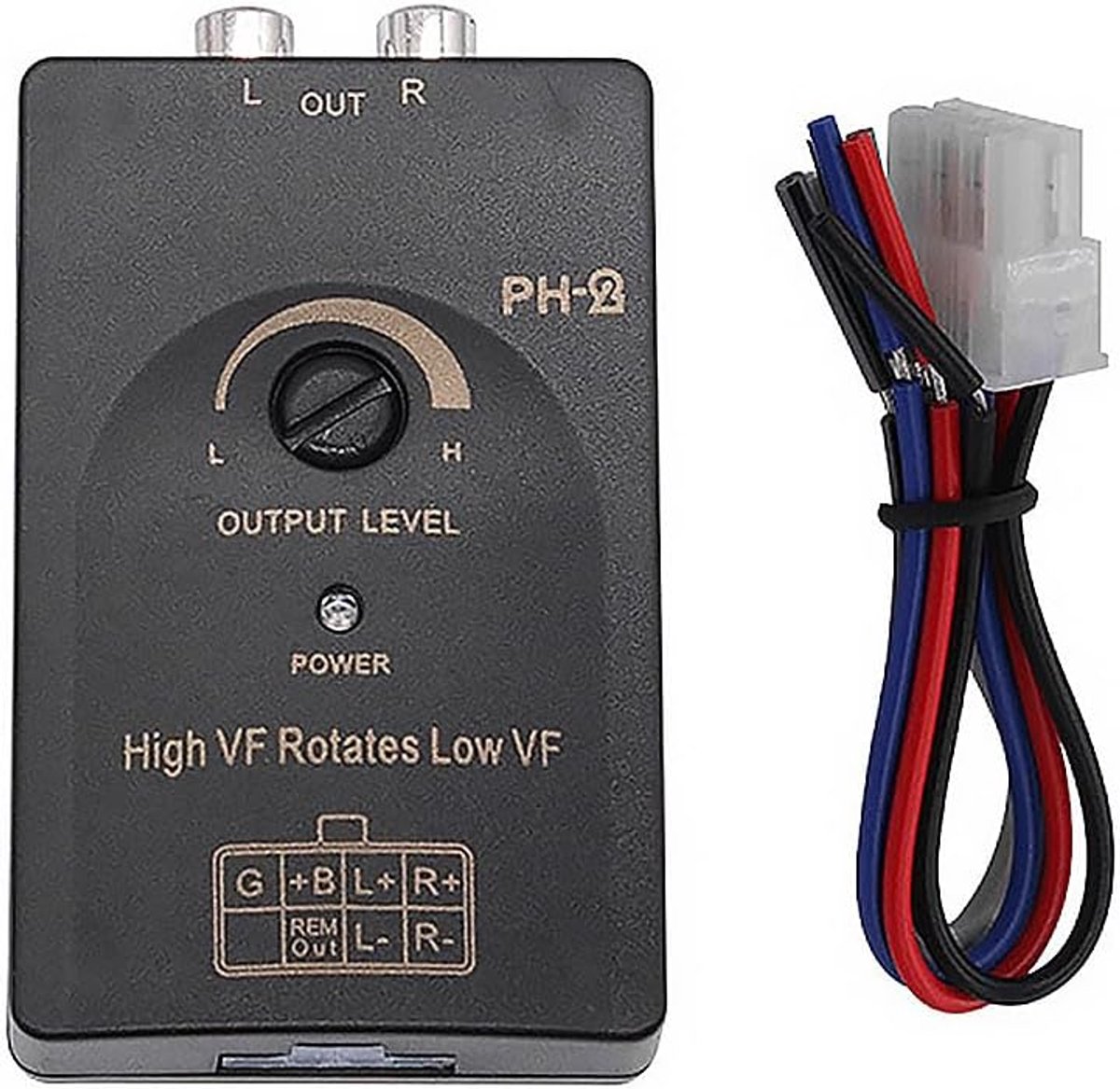 SnelShoppen - Car Speaker Level Converter RCA Output Stereo Speaker Hoog naar Laag Niveau Converter met Versterker Controle Draad, Duurzaam en Gebruik