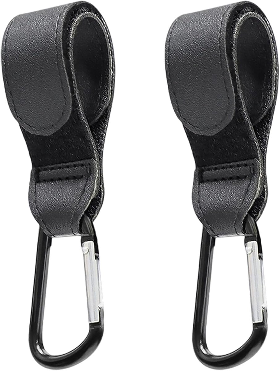 SnelShoppen - 2 Pcs Buggy Clips, Universele Pram Hooks, Antislip PU Leer Stroller Hooks, Ideaal voor Buggies, Kinderwagens, Wandelaars, Baby Reisacces