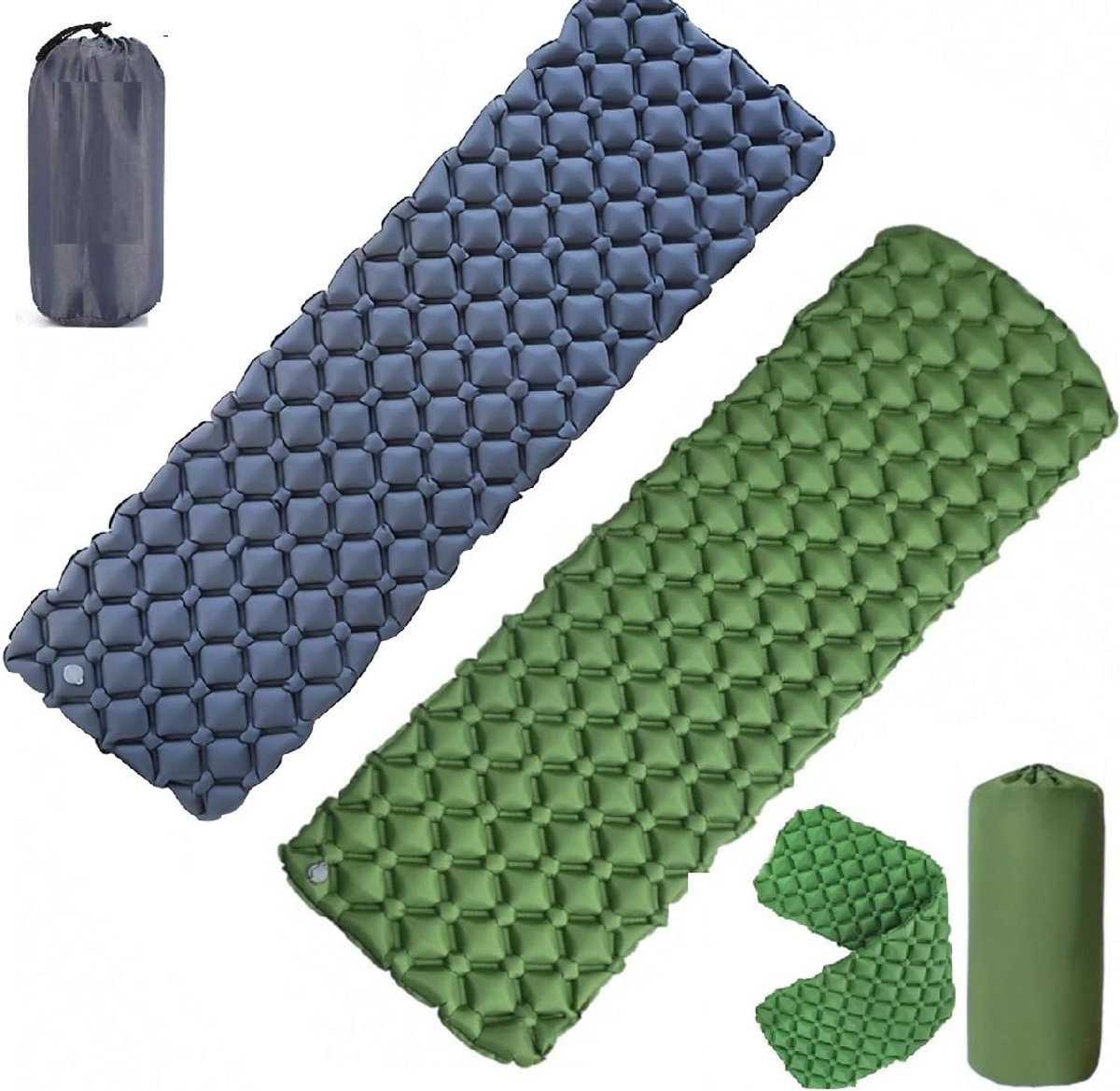Luchtbed campingmat 6 cm - waterdicht 40D nylon - comfortabel voor outdoor gebruik - SnelShoppen