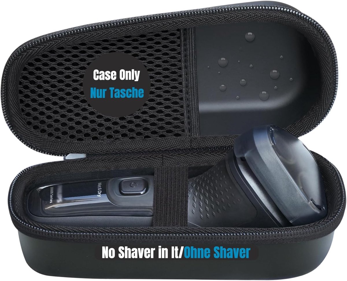 SnelShoppen - PU Case voor Elektrische Scheerapparaten en Baardtrimmers - Waterdichte Hard Travel Case - Beschermhoes voor Philips Shaver Series 3000