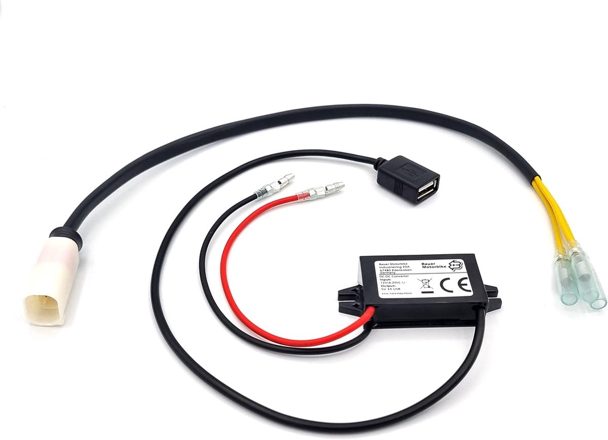 SnelShoppen - USB Oplaad Power Aansluitkit voor BMW Motorfiets met CAN Bus | 12V Adapter voor Smartphone Navigatie | Plug 'N' Play | 3-Pins Reparatie
