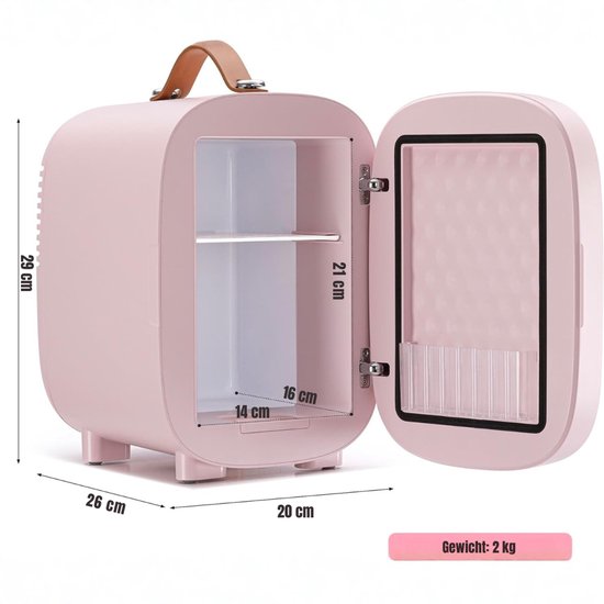 SP® Mini Koelkast - 4L Capaciteit - Minibar - Skincare Koelkast - Roze - 29cm x 21cm x 30cm van sp — afbeelding 2