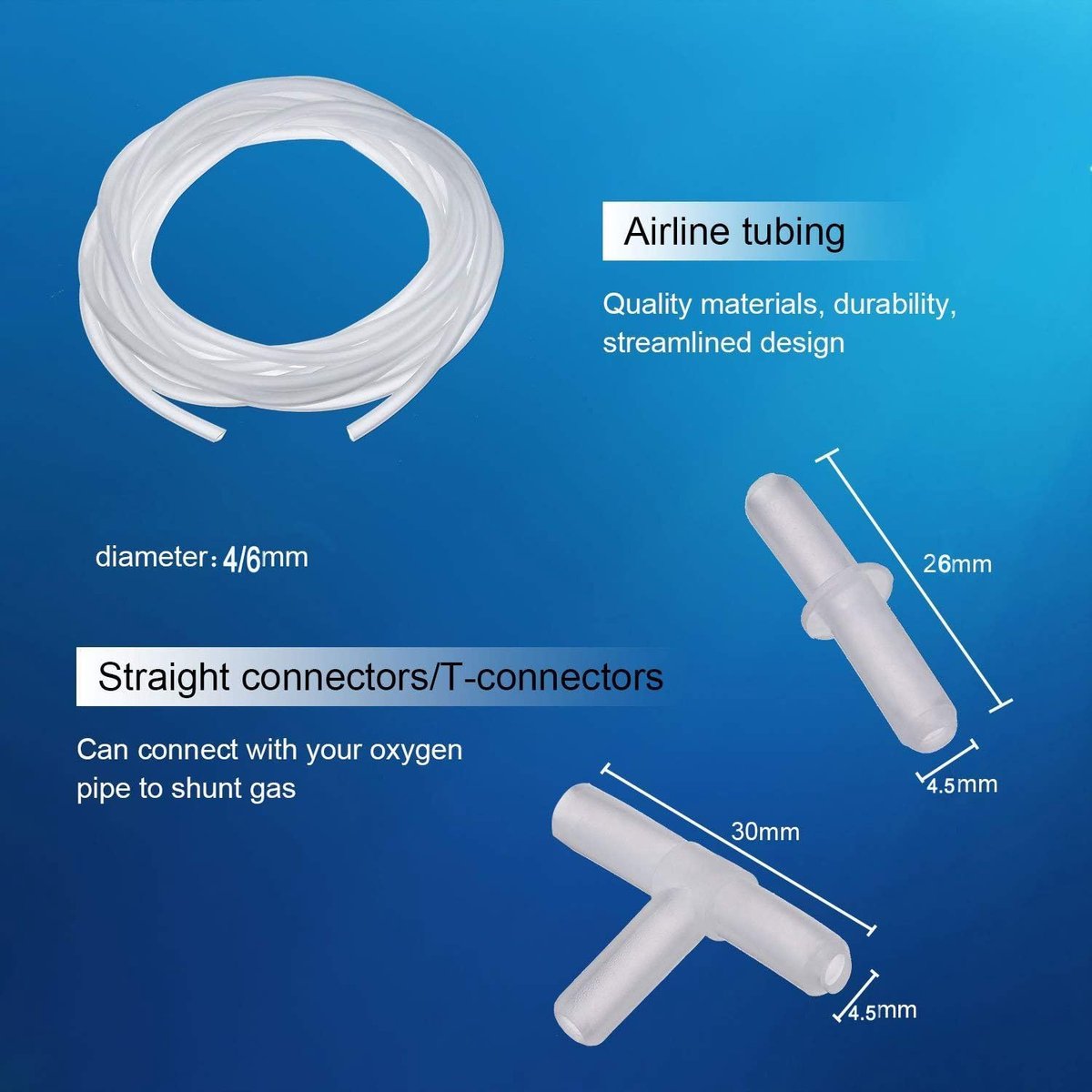 SnelShoppen - Aquarium Slangverbinder Set 40-in-1 - Luchtslangconnector 4 mm/6 mm - I L T Y-vormige Adapter - 2-weg 3-weg met 5 m Transparante Luchtsl