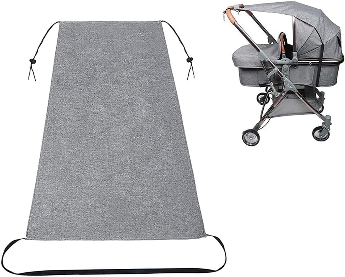SnelShoppen - Zonnezeil voor Kinderwagen - UV-Bescherming UPF 50+ - Waterdichte Zonwering voor Buggy's en Kinderwagens - Universeel en Geschikt voor B