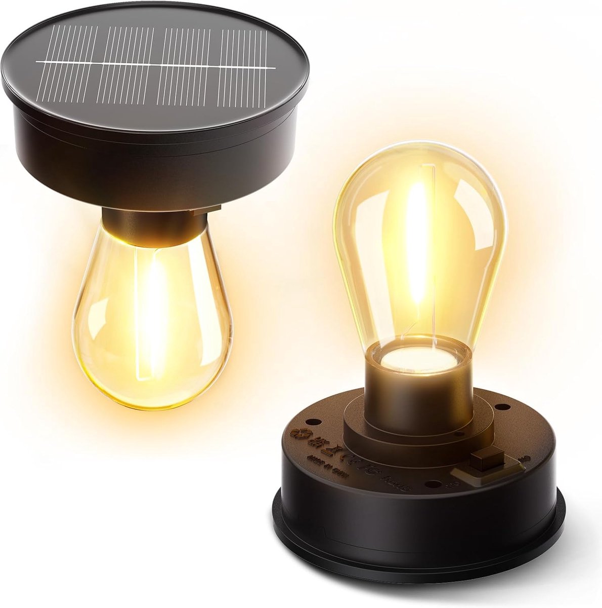 SnelShoppen - 2 Stuks 8 cm Solar Lichten Vervangende Onderdelen met Helder LED Licht, Solar Batterijbox, Vervangdeksel en Zonnepaneel voor Tuinverlich