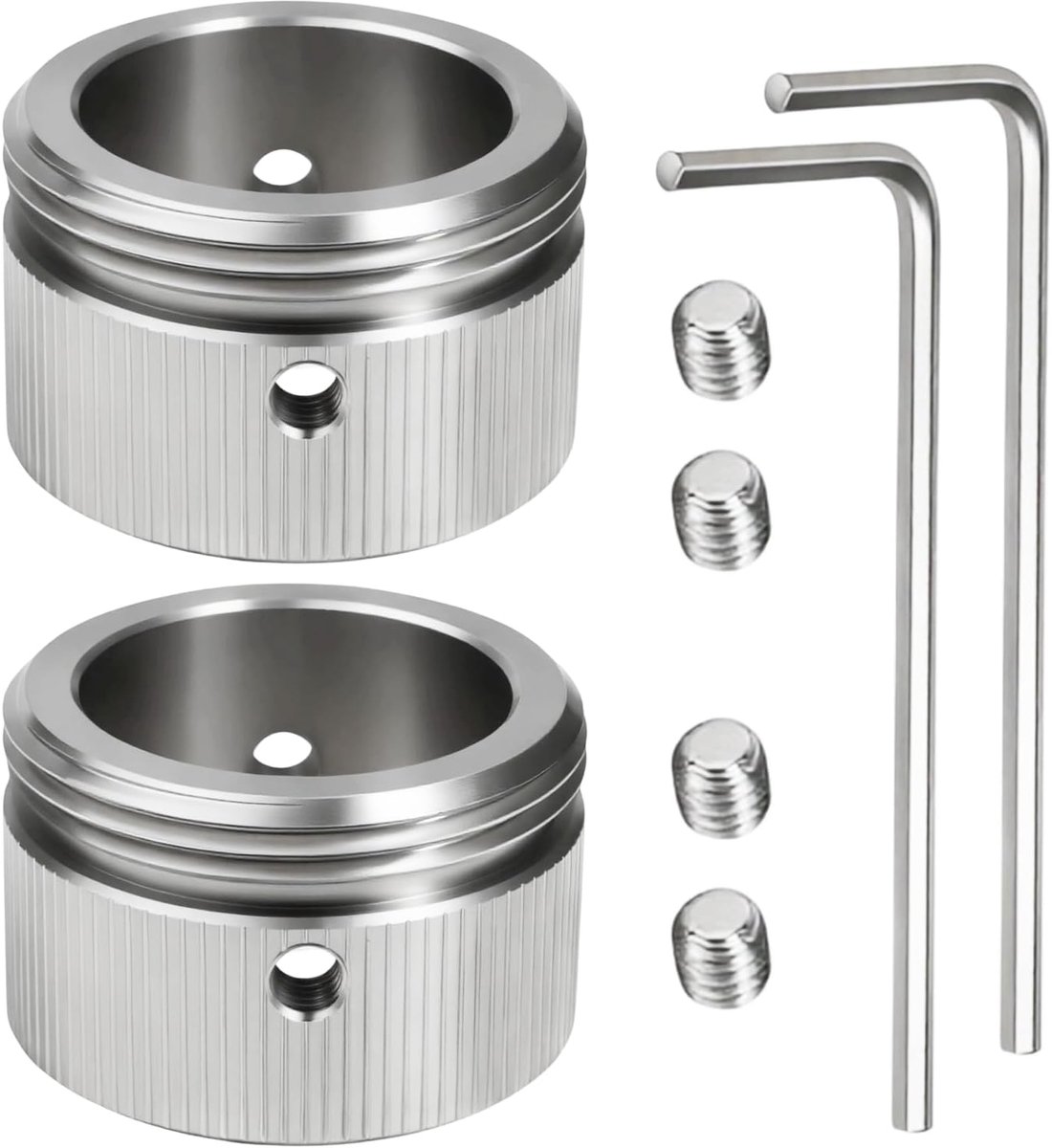 SnelShoppen - Pack van 2 Verwarmingsklep Adapters RA naar M30 x 1.5, Thermostaat Adapter van 304 RVS, Geschikt voor Radiator Thermostaat, Antislip Gri