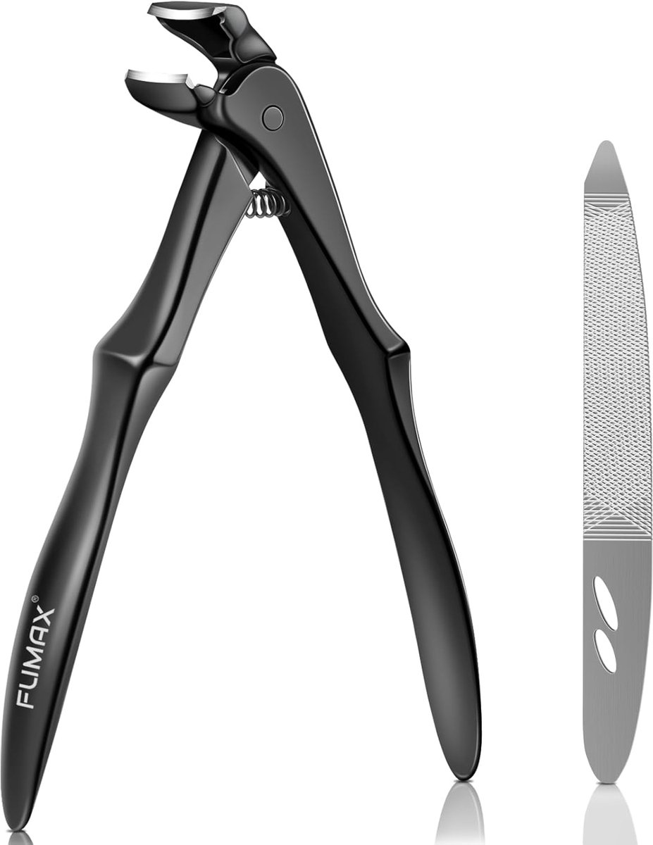 SnelShoppen - Ergonomische Nagelknipper voor Heren, Lange Greep, Dikke Nagels, Scherp en Robuust, Ideaal voor Ouderen, Zwart