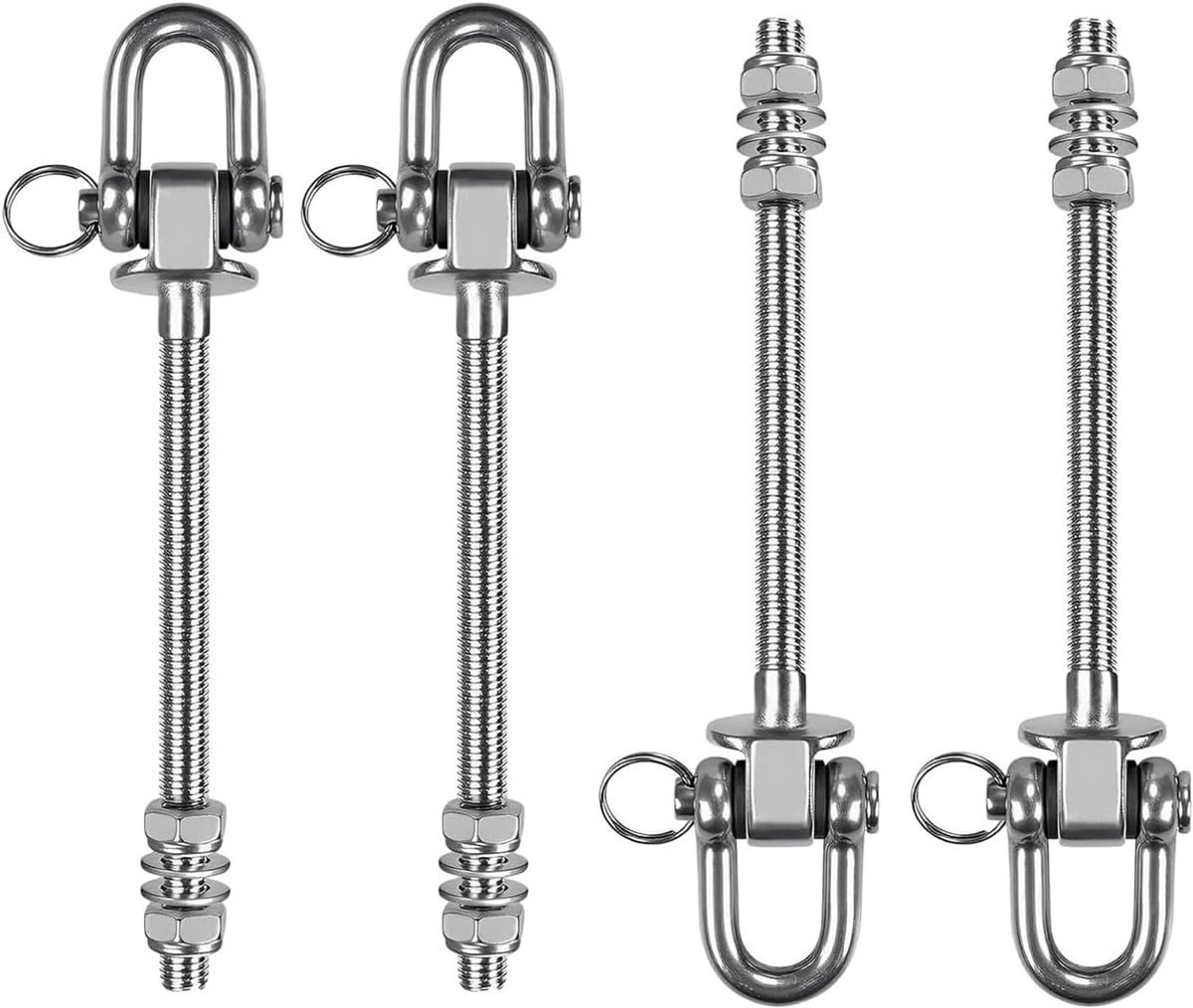 SnelShoppen - Anhoer Rocking Hook, Plafondhaak voor Hangmatten, Yoga, Bokszakken, Speelplaats, D-vorm, 228 cm, 2 Pack, RVS, 1800 lbs Belastbaarheid, H