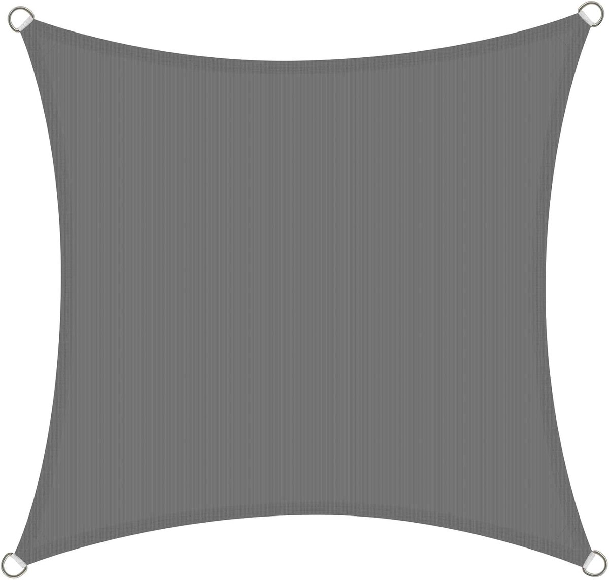 SnelShoppen - Schaduwzeil Vierkant 3x3m Waterdicht, UV Bescherming 98%, PES Polyester, Grijs voor Tuin, Terras, Camping en Buitenactiviteit