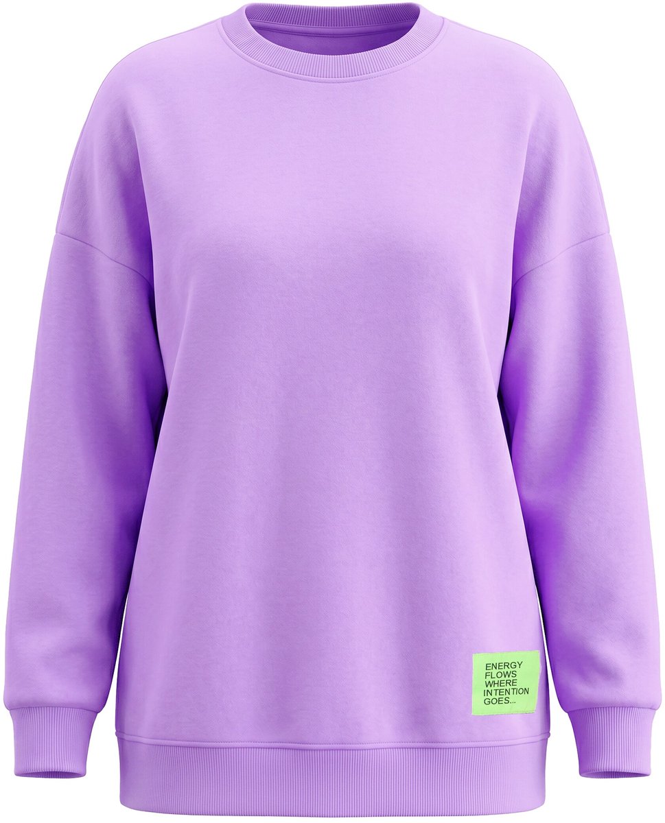 Studio Untold - Dames - Sweatshirt oversized statement patch ronde hals - Sering - Maat 58+