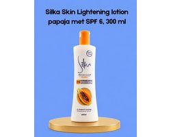 Silka Skin Lightening Lotion Papaya SPF 6 – 300 ml – Verhelderende & Hydraterende Body Lotion – Helpt Donkere Vlekken te verminderen, Egaliseert de Huidtint & succesvolle Bescherming – Voor een Gladde, Stralende & Gezonde Huid