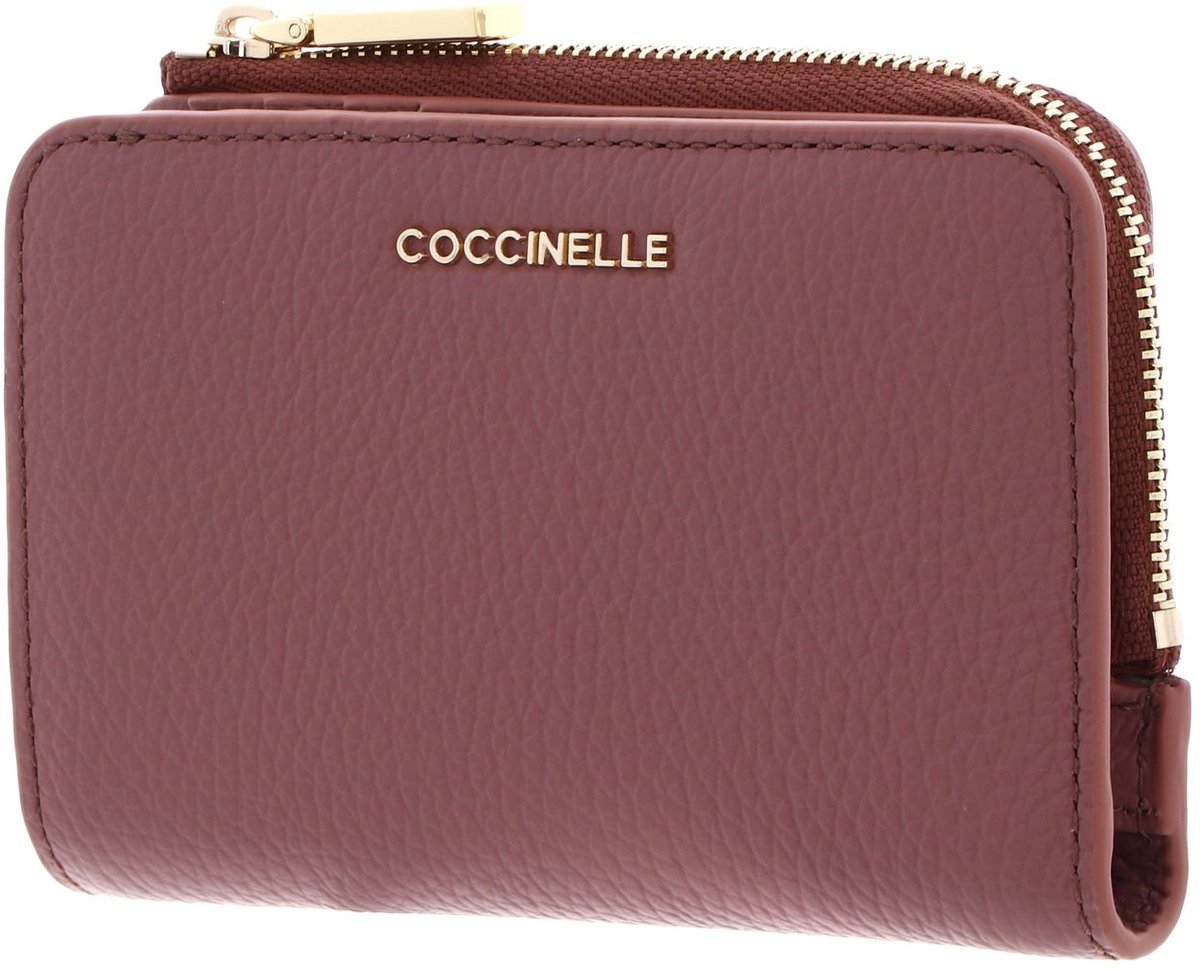 COCCINELLE Leren portemonnee Metallic Soft Wallet Winter Rose oud roze
