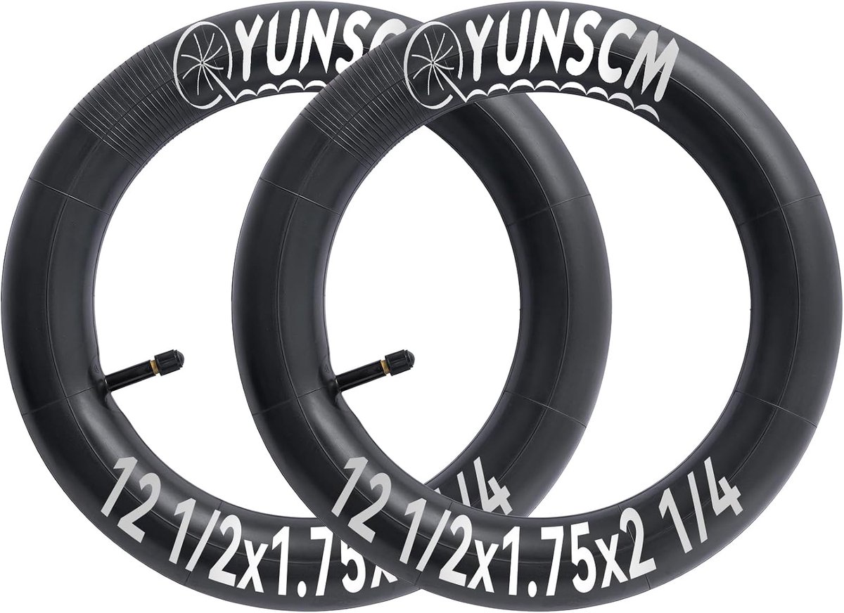 SnelShoppen - 2 Stuks 12 1/2 Inch Binnenbanden voor Fietsen - Hoge Kwaliteit Butyl Rubber, SV32 mm Schrader Ventiel, Geschikt voor Kinderfietsen en E-