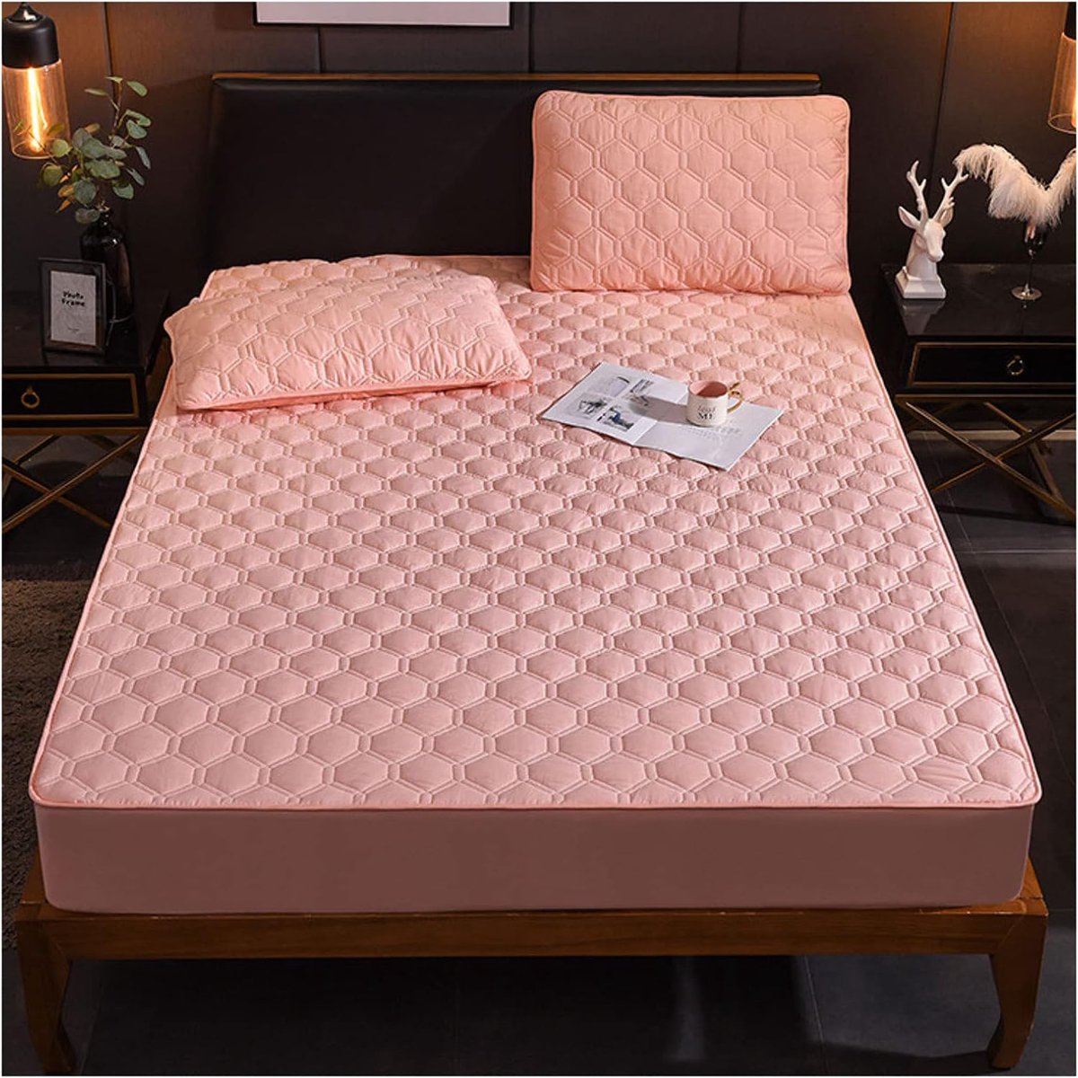 SnelShoppen - Topmatras Beschermhoes Ademend/Zacht/Machinewasbaar - Matrasbeschermer Vochtbestendig/Stil - Elastische Matrasstopper Katoen/Microfiber
