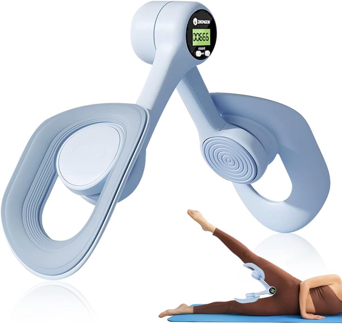 SnelShoppen - Thigh Master Training Device met Slimme Telling, Oefenapparaat voor Binnenste Dijbenen, Heuptraining, Armtraining, Oplaadbaar via USB, E