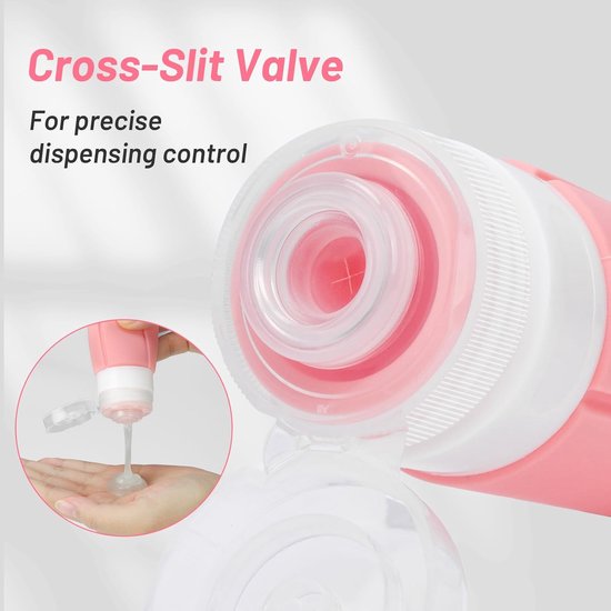 SnelShoppen - 4 Stuks Silicone Reisflessen 100ml - Herbruikbare Squeeze Flessen voor Shampoo, Lotion, Cosmetica - Lekvrije Ontwerp, Zacht Siliconen Ma van Snelshoppen — afbeelding 3