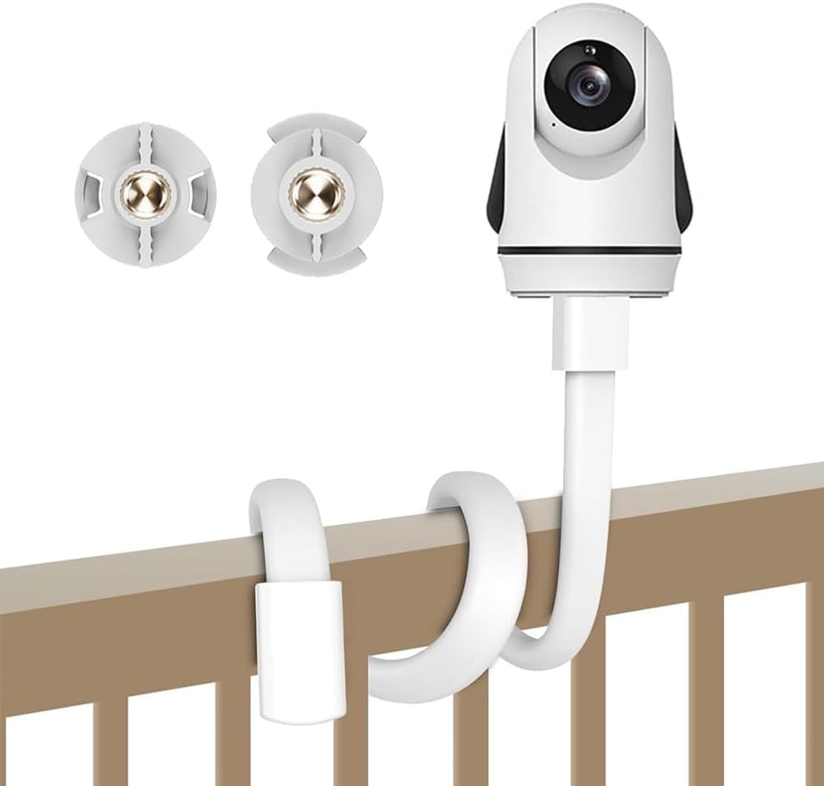 SnelShoppen - Flexibele Babyfoonhouder voor HelloBaby en ANMEATE Modellen, Muurbevestiging Zonder Gereedschap, Geschikt voor Diverse Babymonitoren, Id