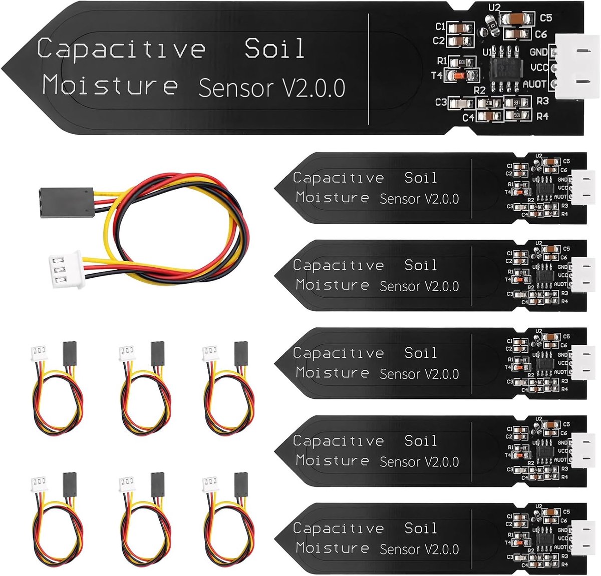 SnelShoppen - Bodemvochtigheidssensor Capacitive Hygrometer Module voor Arduino - Corrosiebestendig, Nauwkeurig, Geschikt voor Tuin, Planten, en Bloem