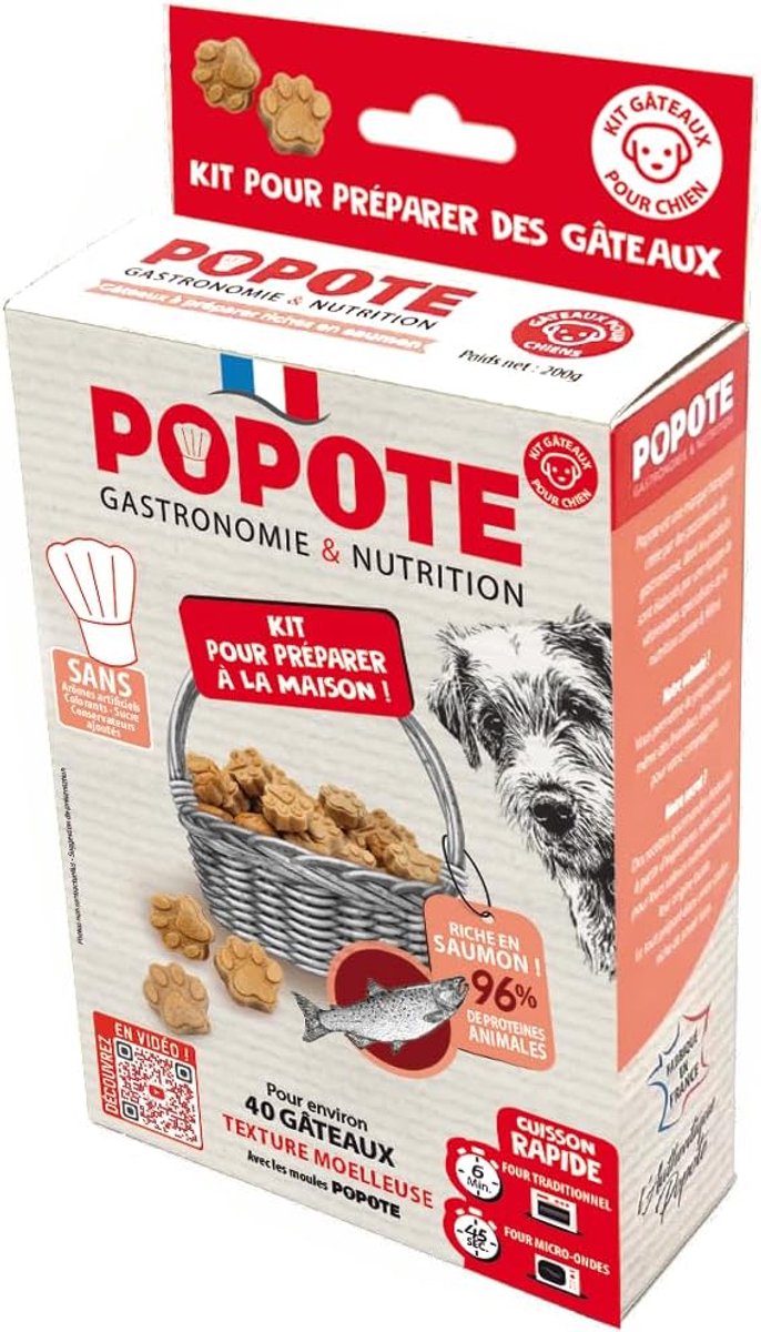 SnelShoppen - Hondensnack Zalmrecept - Rijk aan Dierlijke Eiwitten - Hoge Verteerbaarheid - Thuis Koken - 200g - Inclusief Bereidingszak en Wafel