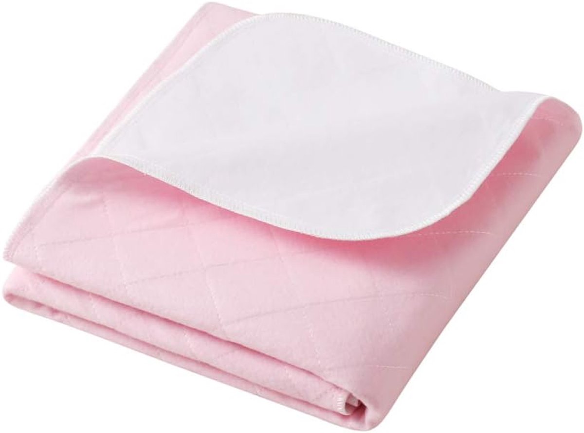 SnelShoppen - Waterproof Pads 86x132cm, Herbruikbaar, Hoog Absorberend, Roze, Ideaal voor Bedden, Kinderen, Camping, Vochtbestendig en Ademend