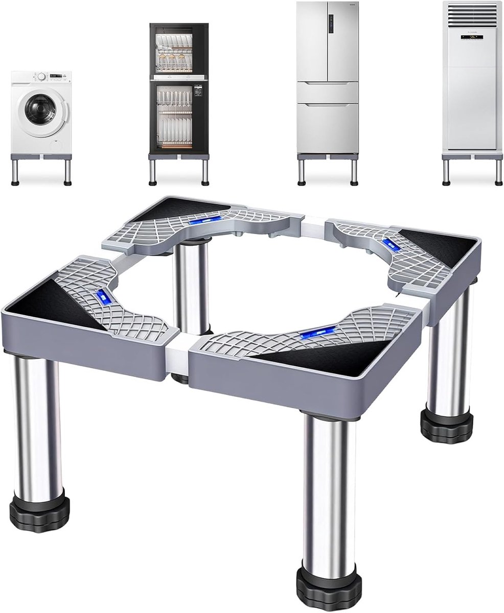 SnelShoppen - Universele Wasmachine Basis - Verstelbare Pedestal voor Wasmachine, Koelkast, Droger en Vrieskast - Maximaal 300kg - 39.9-60cm Breed en