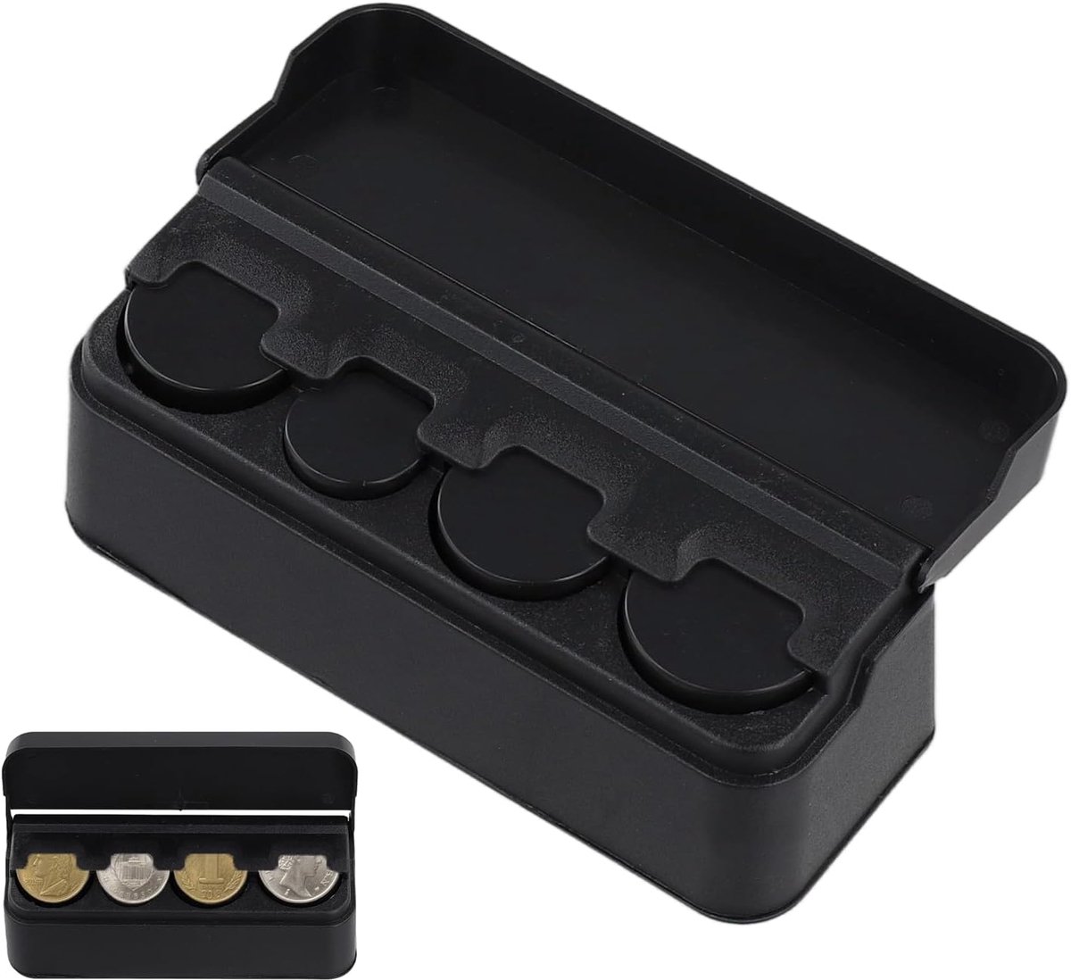 SnelShoppen - Coin Box voor Euro Munten met Deksel, Compacte Organiser voor Auto en Thuis, Ideaal voor Parkeermeters en Vending Machines