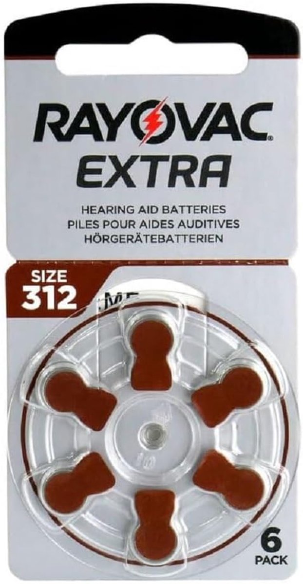 SnelShoppen - 6x Geavanceerde Hoortoestelbatterijen 312 met Actieve Kern Technologie - Langdurige Prestaties en Betrouwbaarheid - Hoogwaardige 6-pack
