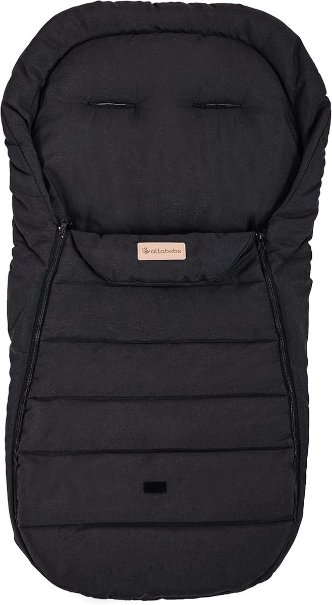 Thijox - Overgangsvoetenzak Kinderwagen Zwart - Altabebe AL2450L-34 - Ideaal voor Zomer - Verstelbare Bovendeken - Geschikt voor Buggy's en Joggers -