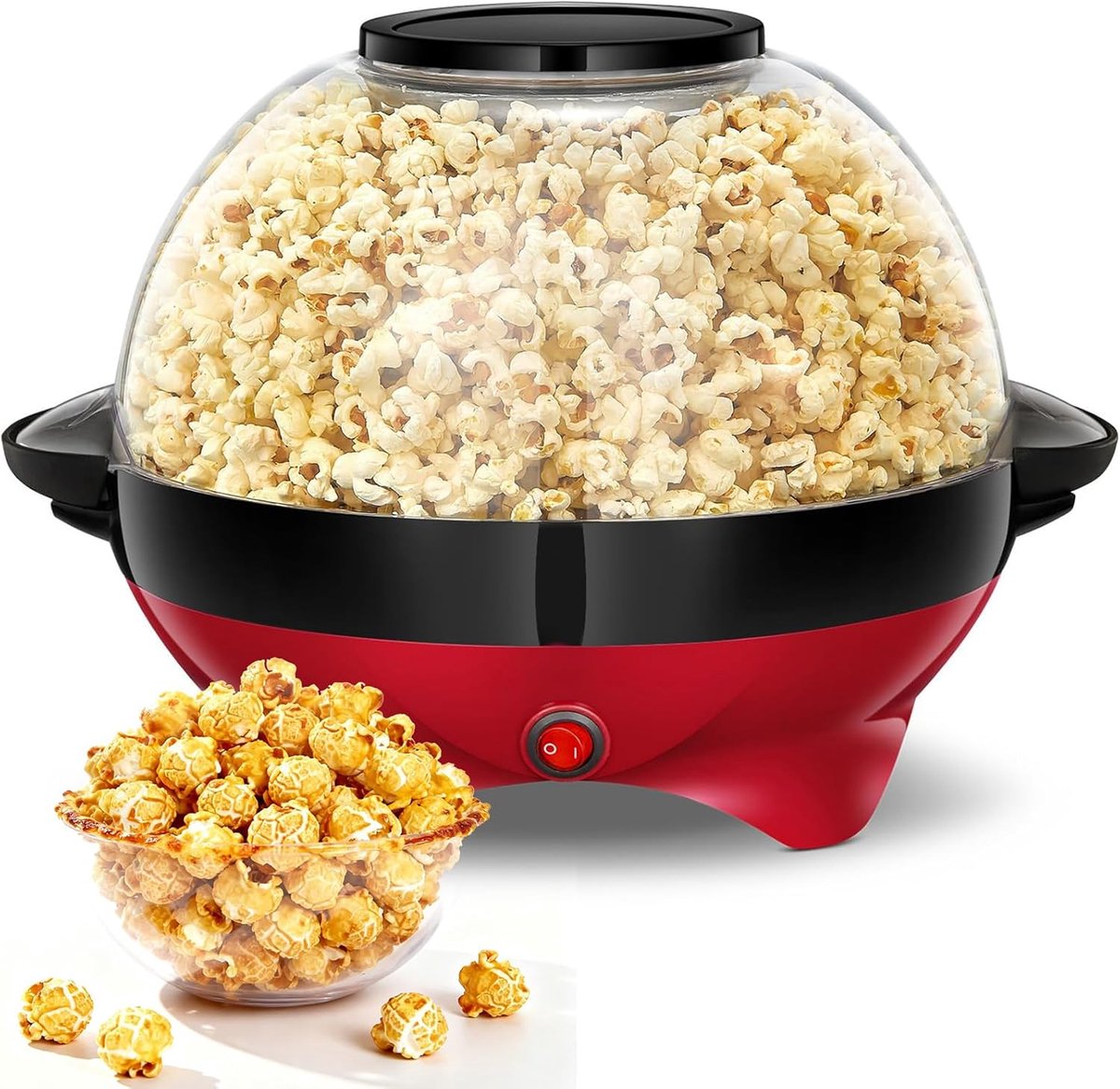 SnelShoppen - Popcorn Machine 5 Liters - Grote Capaciteit voor Thuis - Voor Suiker, Olie, Boter - Verwijderbare Verhittingsplaat - Antiaanbaklaag - St