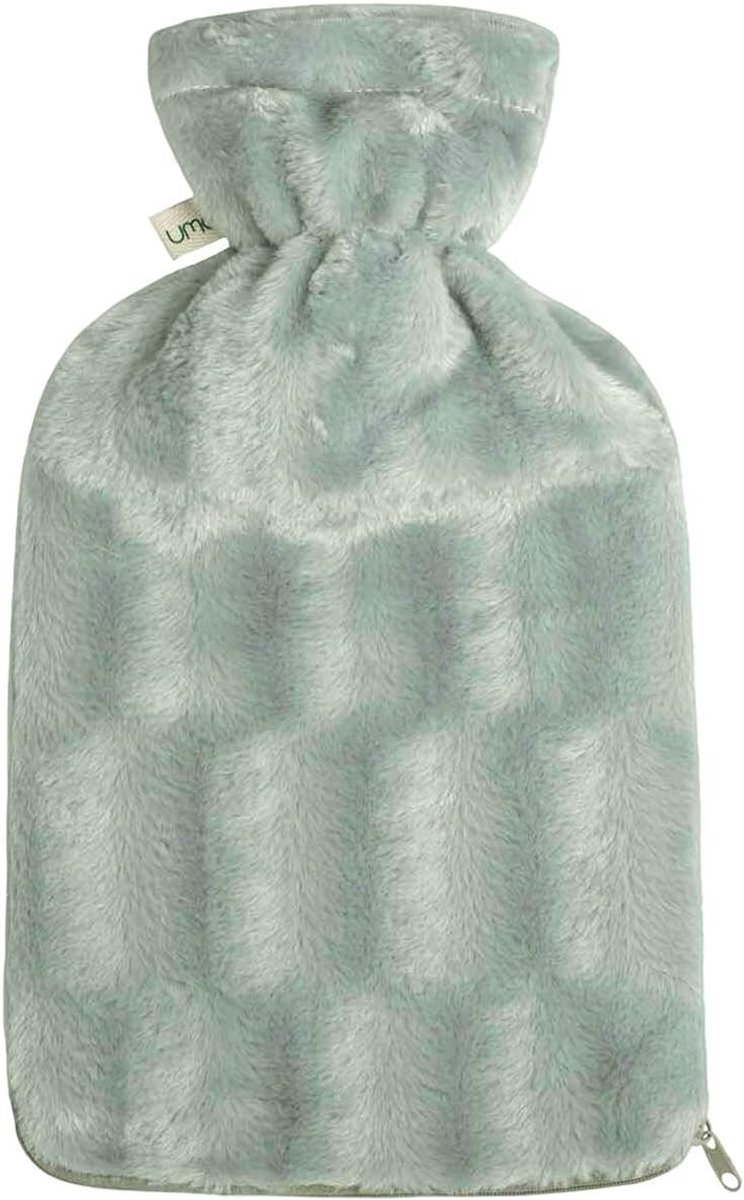 SnelShoppen - Premium 2 Liter Jug met Super Zachte Synthetische Bontkap in IJsblauw - Nieuwe Model met Extra Voering en Ritssluiting - TÜV Rheinland G