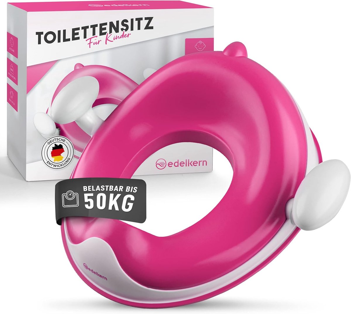 SnelShoppen - Ergonomische Toiletbril voor Kinderen met Handgrepen - Universele Toiletverhoger tot 50 kg met Spatbescherming voor U-vormige, O-vormige