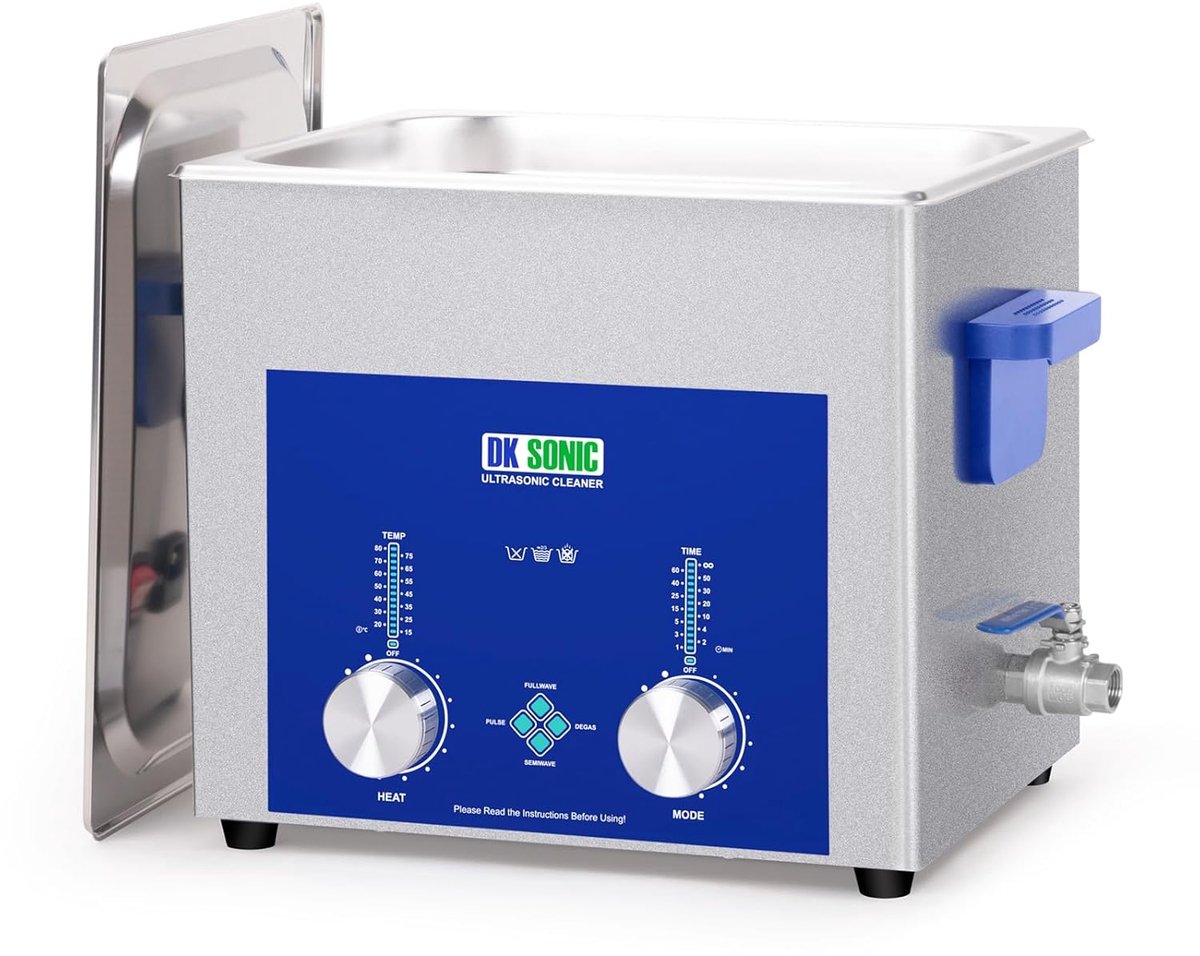 SnelShoppen - Professionele Ultrasonische Reiniger 10L, 240W | 40 kHz Geluidsreiniging met Timer, Verwarmer & Mand voor Motoronderdelen, Juwelen, Bril