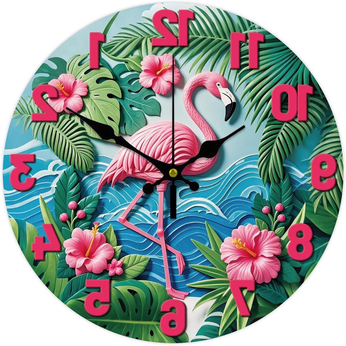 Wandklok - Decoratieve klok - Woondecoratie - Stille beweging - 30 cm - Roze
