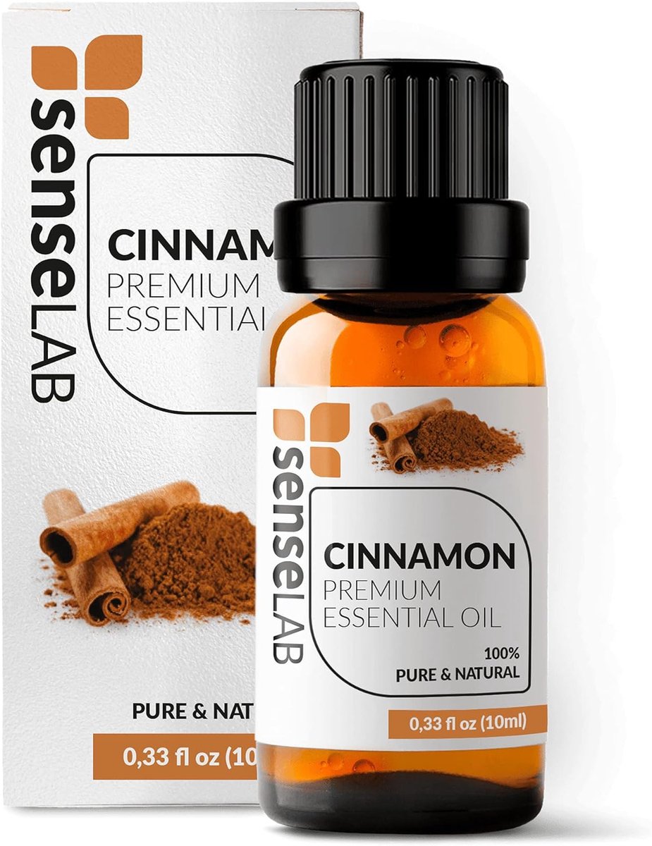 SnelShoppen - 100% Pure Cinnamon Essential Oil - Therapeutic Grade Aromatherapy voor Verbeterde Sfeer - 10ml Ongediluteerde Kaneelolie voor Diffuser