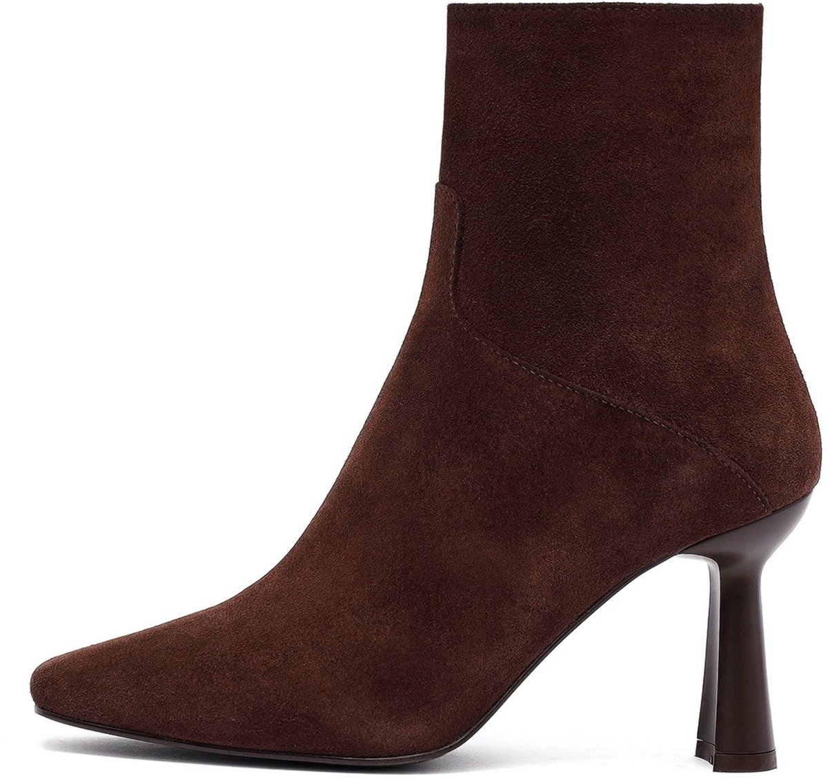 DERIMOD Heeled Ankle Boots Suede Leather Heeled Ankle Boots
