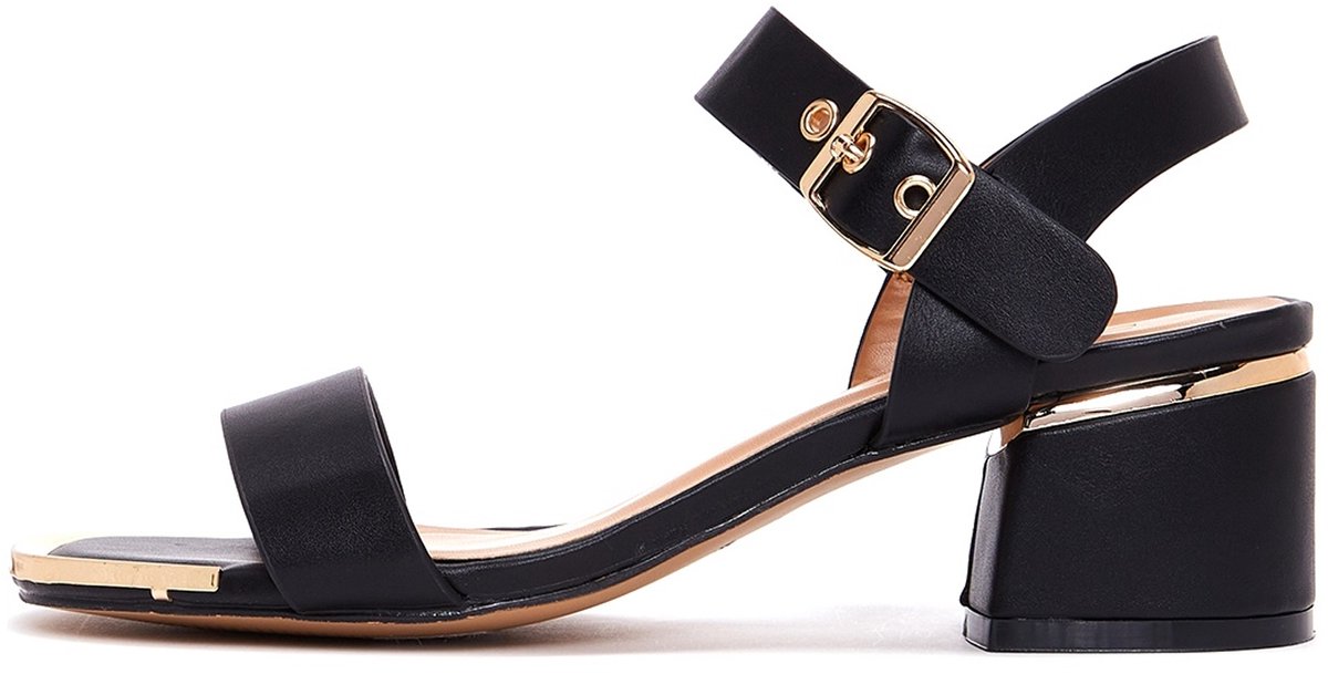 DERIMOD Sandalen Met Middelhoge Hak Imitation Leren Mid Heel Sandalen