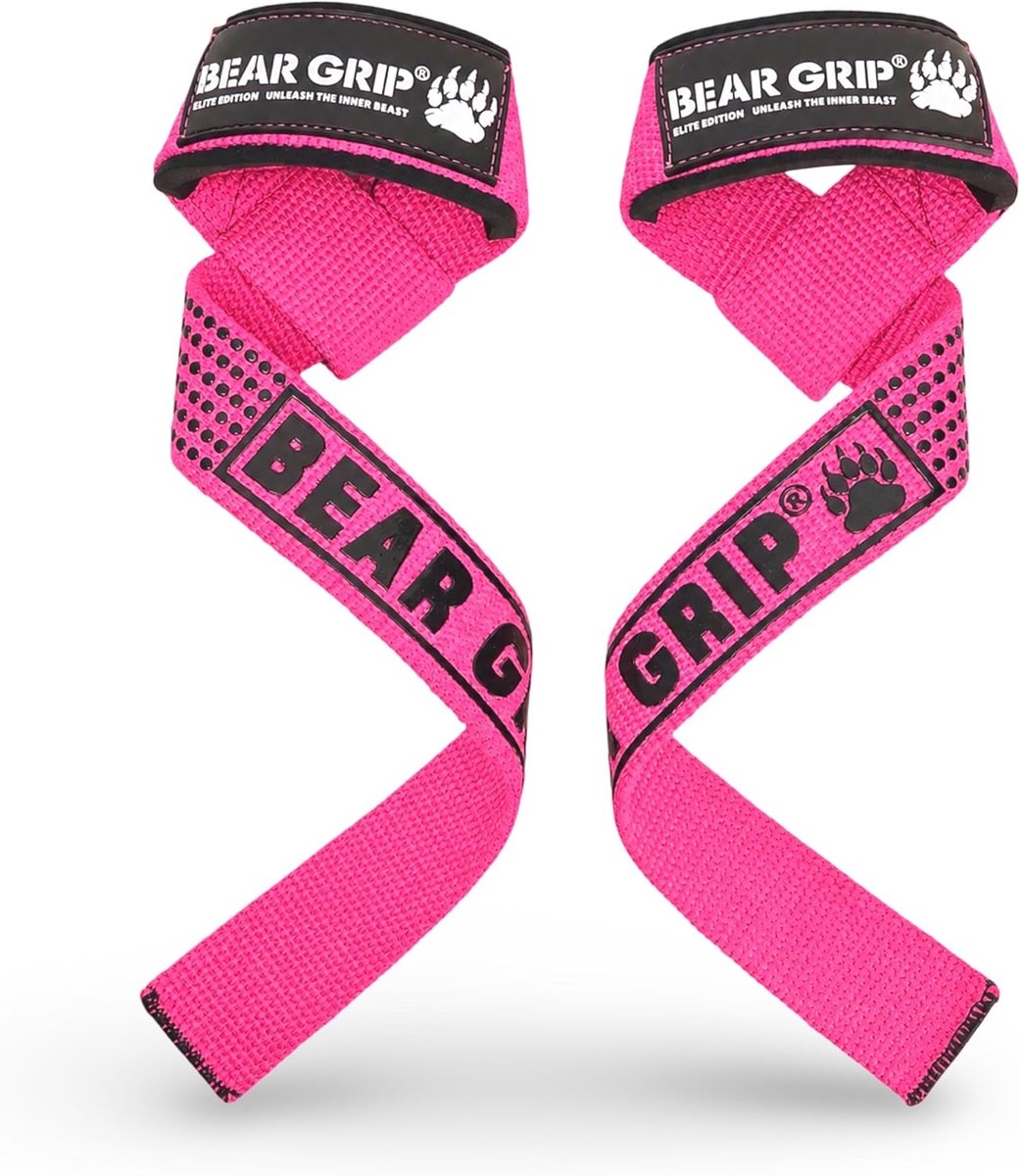 SnelShoppen - Premium Neopreen Gevoerde Gewichthefsstraps - Dubbel Gestikt, Extra Lang, Gel Grip, 100% Katoen, Voor Deadlift en Fitness - Gym Accessoi