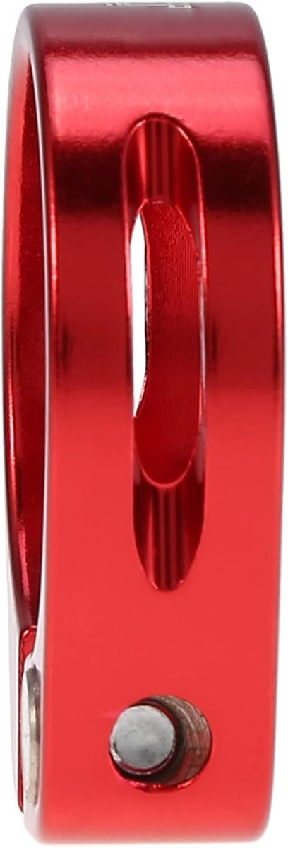 SnelShoppen - Aluminium Zadelpen Klem 34.9mm, Universele Alloy Klem voor Racefiets Zadelpen, Rood, Lichtgewicht en Duurzaam