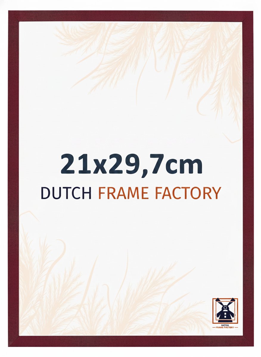 Fotolijst A4 21x29,7 cm - MDF - Wijnrood Geveegd - Benno