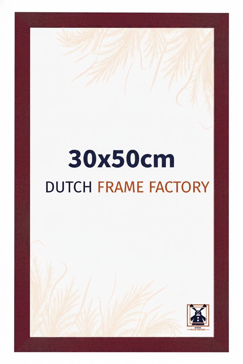 Dutch Frame Factory Fotolijst 30x50 cm - MDF - Wijnrood Geveegd - Benno