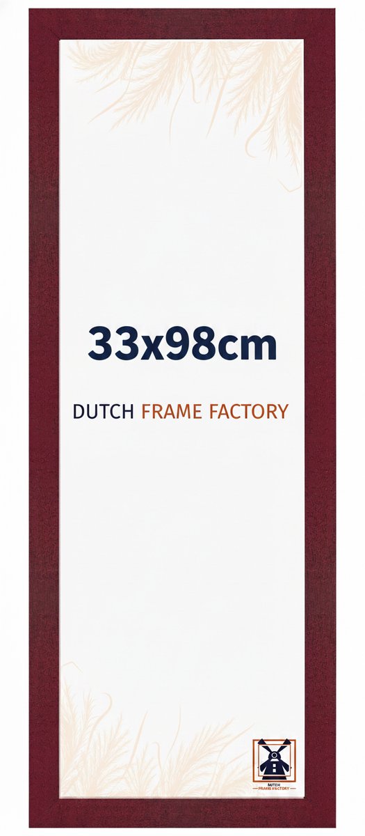 Fotolijst 33x98 cm - MDF - Wijnrood Geveegd - Benno