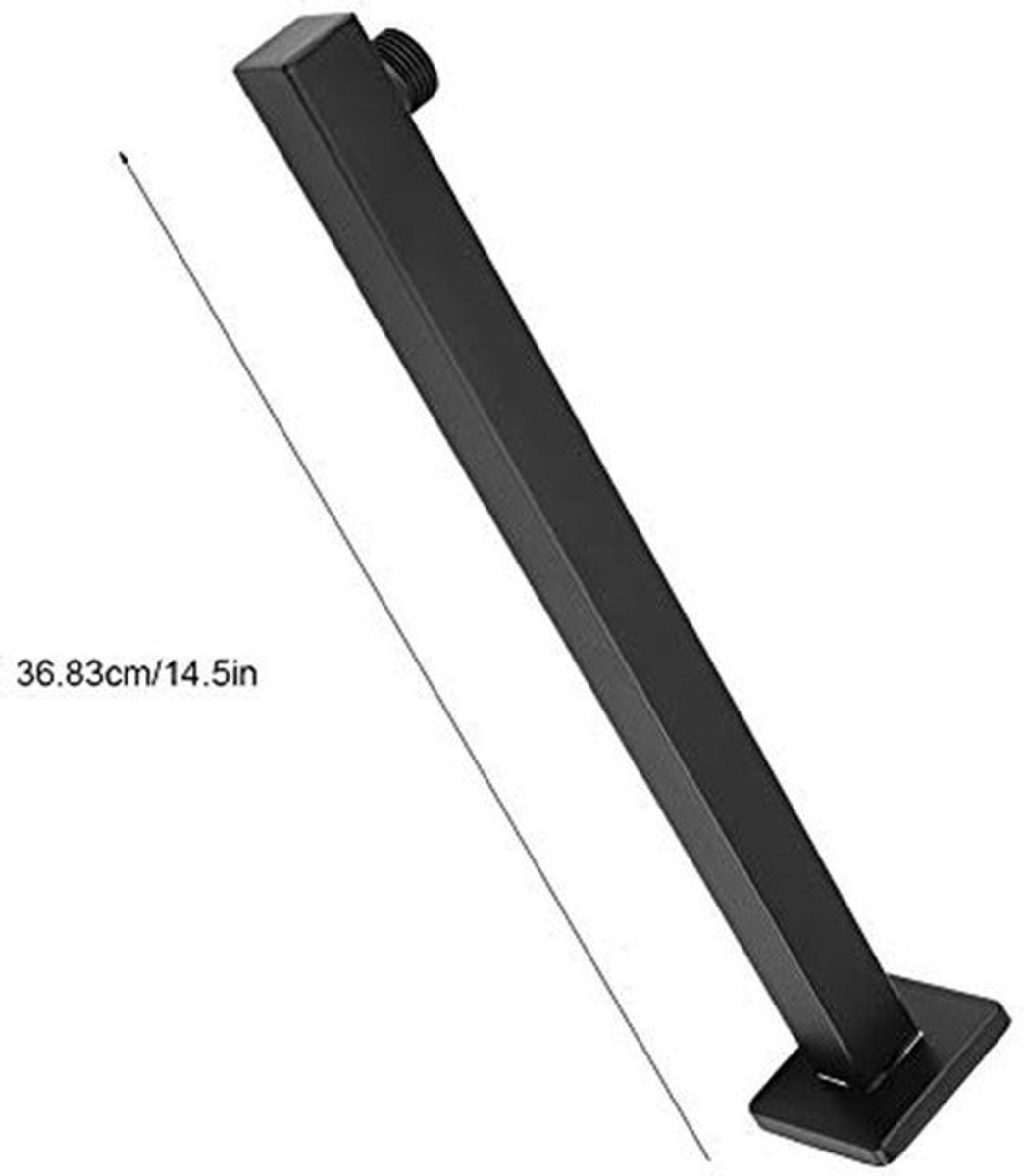 Douchearm 14.5 Inch - Zwart Roestvrij Staal - Wandgemonteerd G1/2"