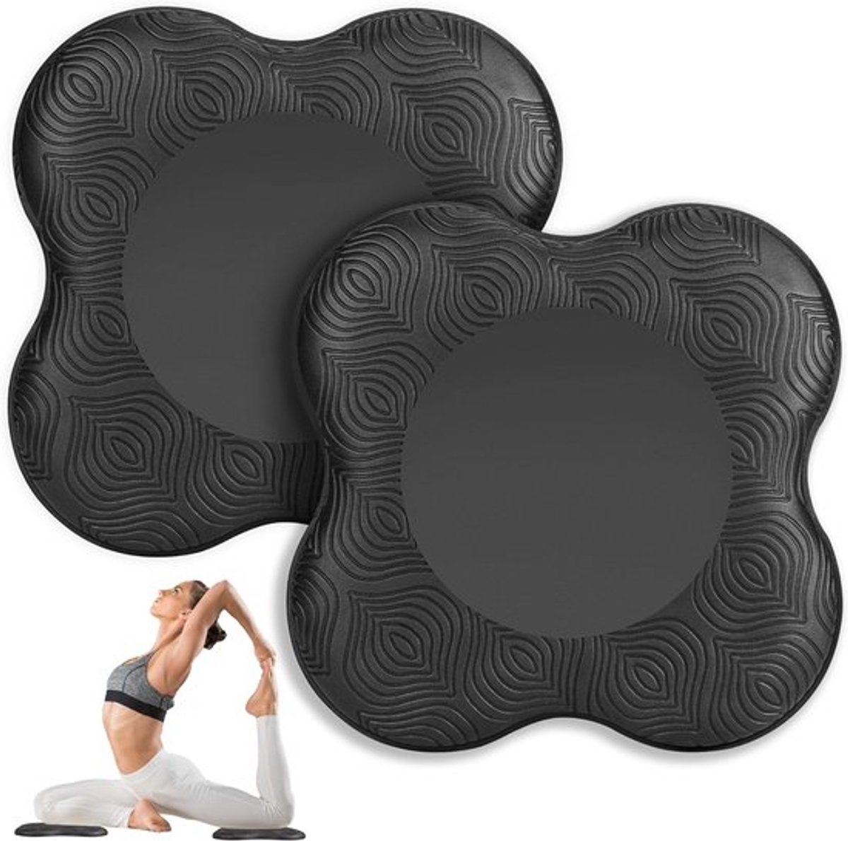 Set van twee antislip kniebeschermers voor yoga, om je knieën, ellebogen en enkels te beschermen – perfect voor yoga, pilates en fitness thuis.