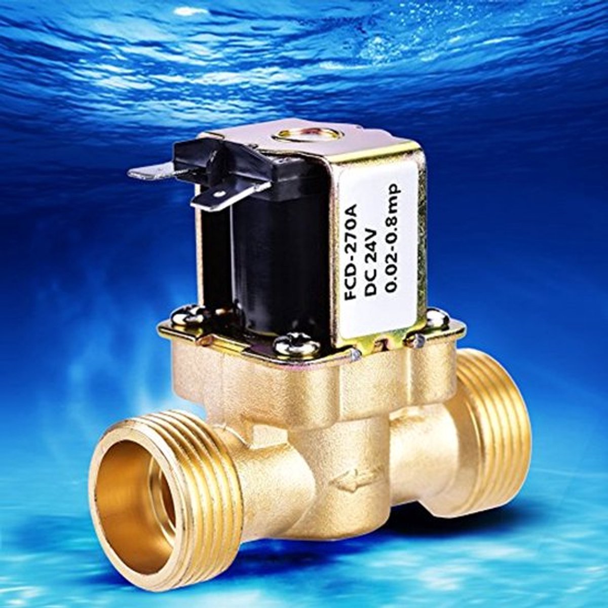 Solenoïde Ventiel, 3/4" DC Normaal Gesloten Messing Elektrisch Solenoïde Ventiel voor Watercontrole, Geen Stroomverbruik, Duurzaam (24V)