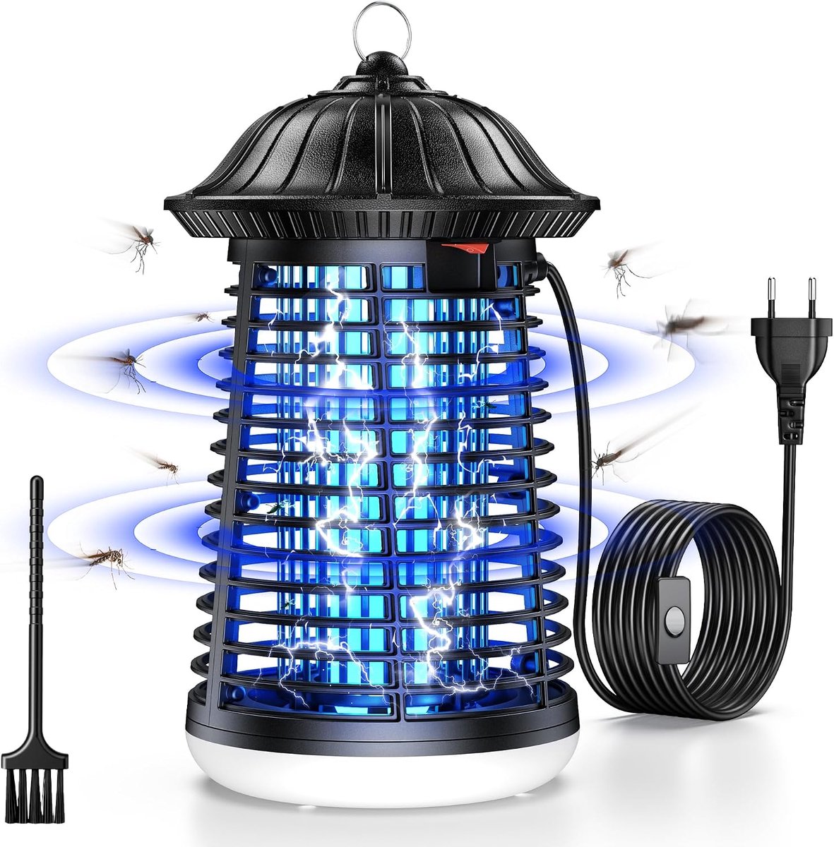 SnelShoppen - Elektrische Insectenverdelger 4200V Muggenlamp met LED-Verlichting - IPX4 Vliegenval voor Binnen en Buiten - Muggenwerend voor Slaapkame